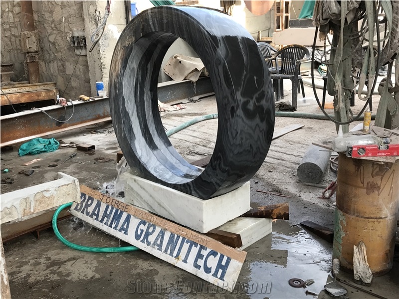 Stone Floating Ring Fountain,Stone Fountain Wheel