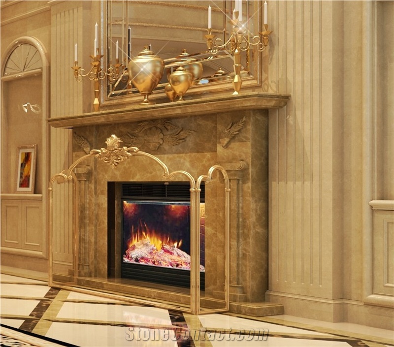 Brown Marble Fireplace China