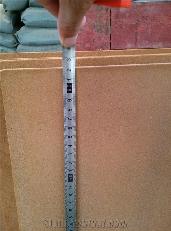 Yellow Sandstone Polished Flooring Tile Walling