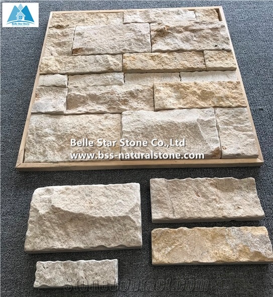 Beige Travertine 3d Cladding Stone Ashlar Facades