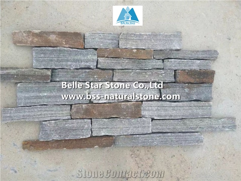 Grey Quartzite Loose Ashlar Thin Stone Veneer