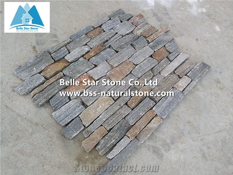 Grey Quartzite Loose Ashlar Thin Stone Veneer