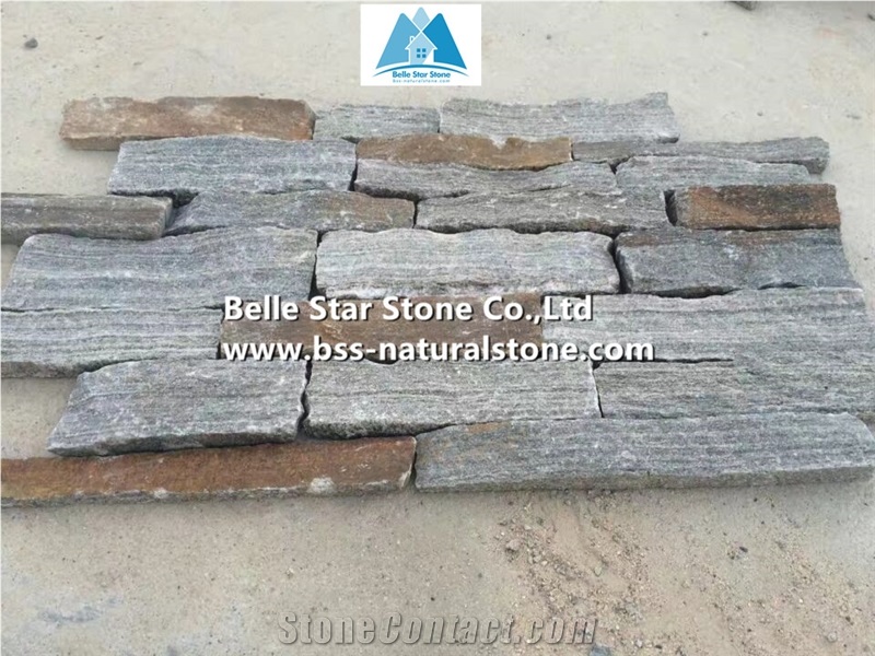 Grey Quartzite Loose Ashlar Thin Stone Veneer