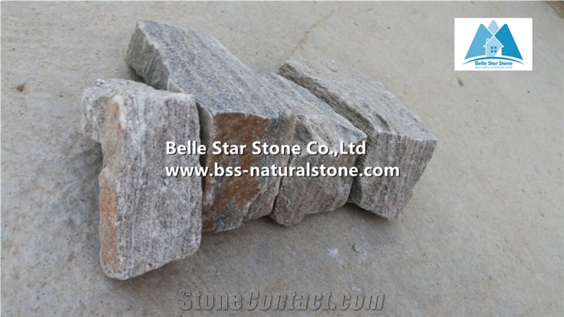 Grey Quartzite Loose Ashlar Thin Stone Veneer