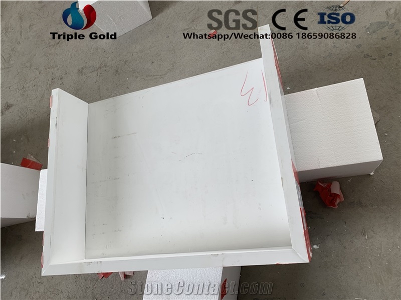 Absolute White Quartz Countertop Vanity Edge Glue