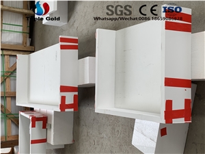 Absolute White Quartz Countertop Vanity Edge Glue