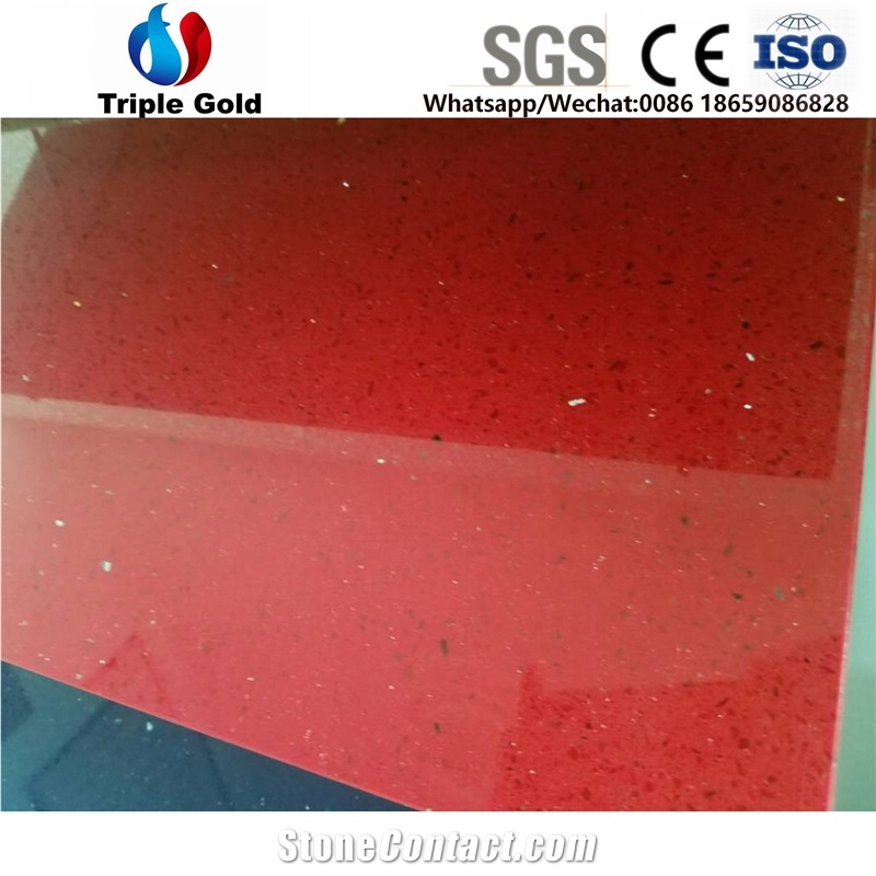 Artificial Man Made Crystal Red Stone Floor Tiles