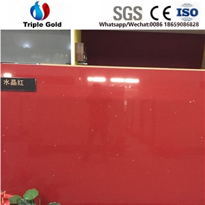 Artificial Man Made Crystal Red Stone Floor Tiles