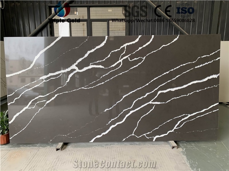 Calacatta Gold Black Quartz Bath Wall Panels