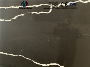 Calacatta Gold Black Quartz Bath Wall Panels