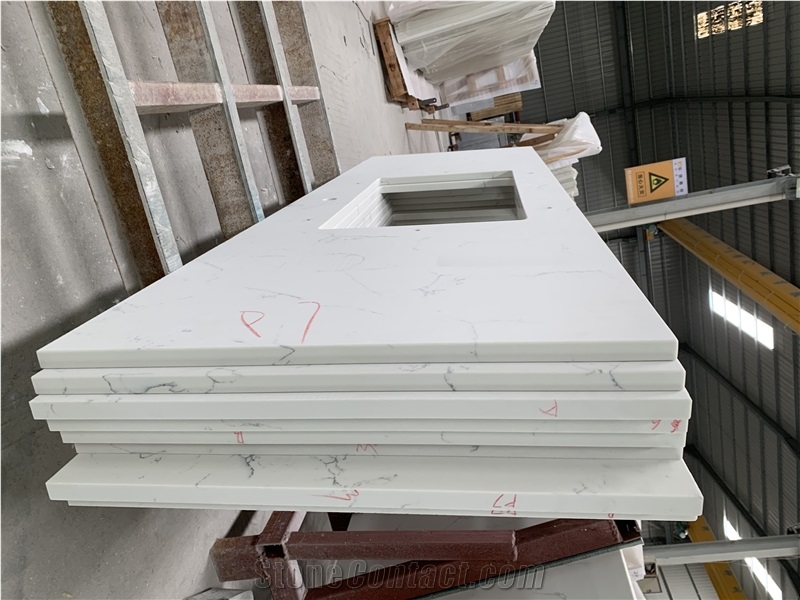 Calacatta Gold White Quartz Countertops Bar Tops