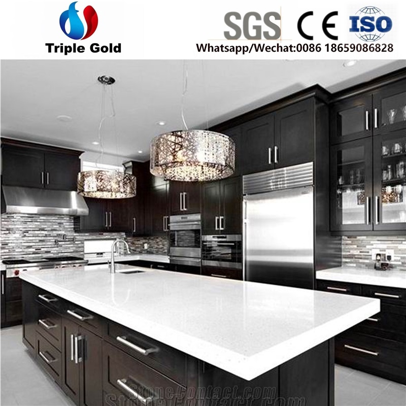 Crystal White Prefabricated Quartz Countertops