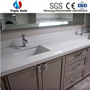 Crystal White Solid Surface Quartz Countertop Tops