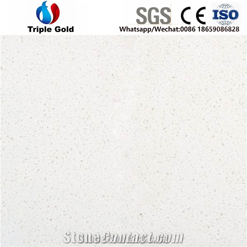Crystal White Solid Surface Quartz Countertop Tops