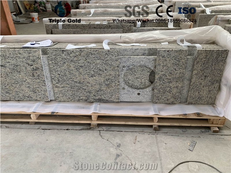 Giallo Cecilia Granite Prefab Vanity Bath Tops
