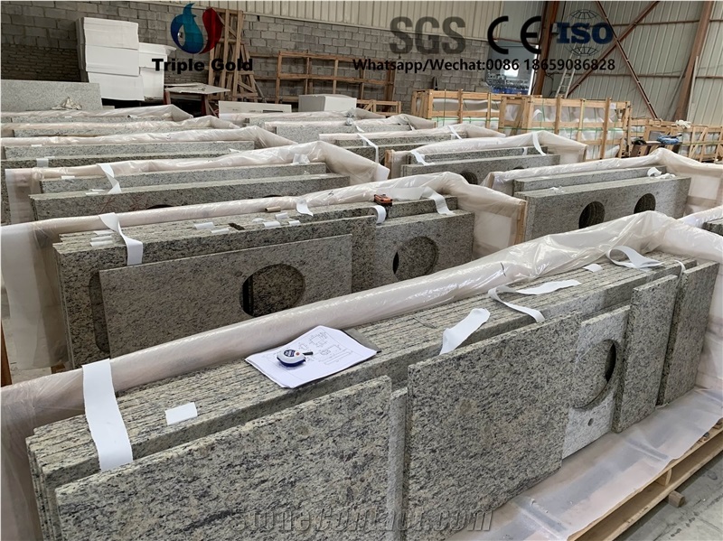 Giallo Cecilia Granite Prefab Vanity Bath Tops