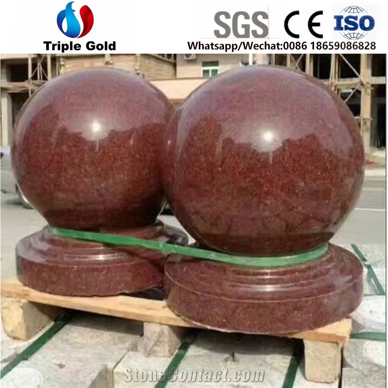 Multicolor Red Car Parking Granite Balls Bollards