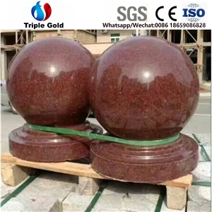 Multicolor Red Car Parking Granite Balls Bollards