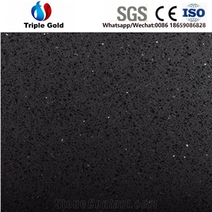Sparkling Black Kitchen Quartz Stone Table Top