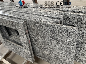 Spray White Sea Wave Prefab Countertops Bath Tops