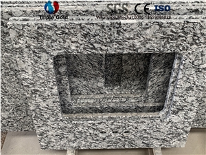 Spray White Sea Wave Prefab Countertops Bath Tops