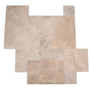 Medium Natural Travertine Pavers French Pattern