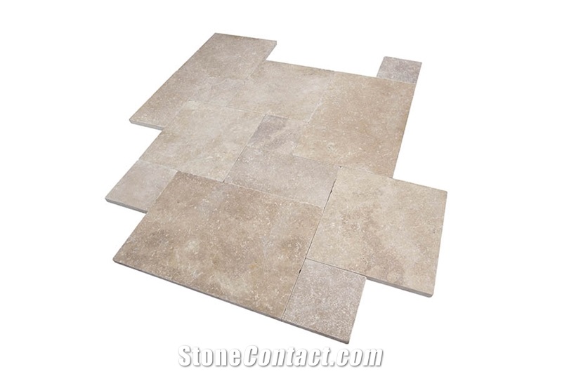 Medium Natural Travertine Pavers French Pattern