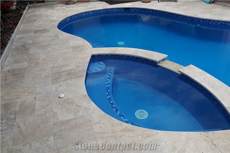Medium Natural Travertine Pavers French Pattern