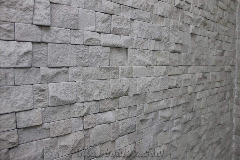 Bali White Classic Limestone Tumbled Wall Cladding