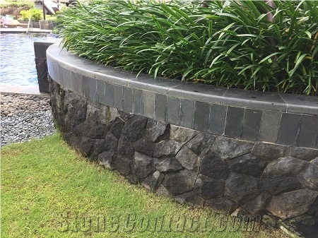 Indonesia Black Lavastone Random Wall Cladding