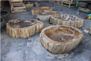 Indonesia Petrified Wood Sink Oval Basins