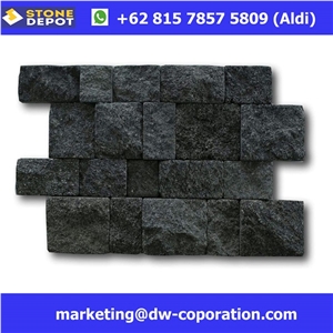 Java Black Lavastone Tumbled Wall Cladding