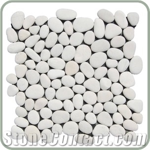 White Pebble Mosaic, White Natural Pebble Stone