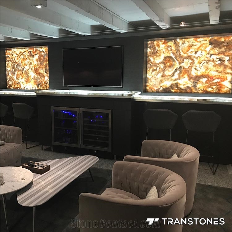 Backlit Faux Alabaster Sheet for Wall Interior Design