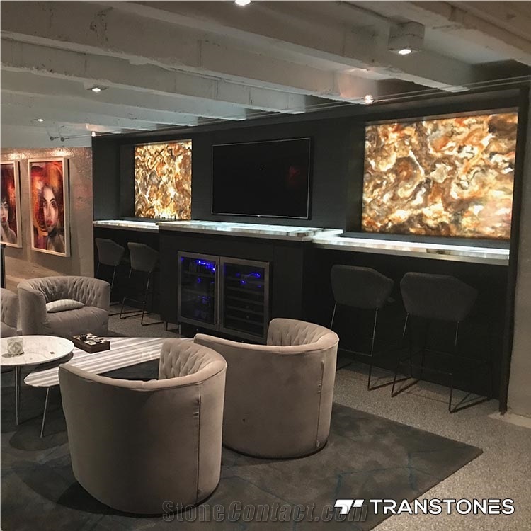 Backlit Faux Alabaster Sheet for Wall Interior Design