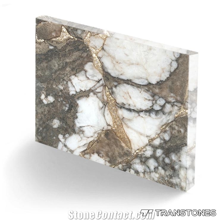 Backlit Natural Onyx Slices Crystallized Slabs