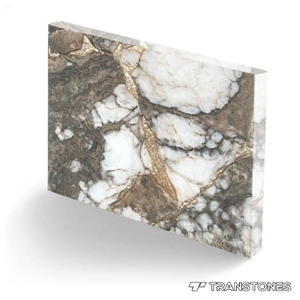 Backlit Natural Onyx Slices Crystallized Slabs