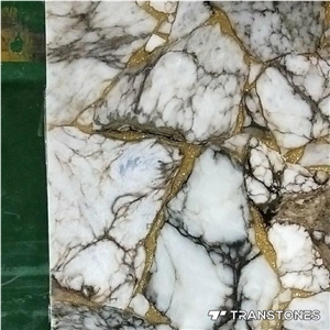 Backlit Natural Onyx Slices Crystallized Slabs