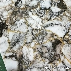 Backlit Natural Onyx Slices Crystallized Slabs