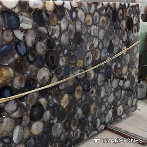 Black Polished Agate Stone Backlit Design