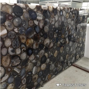 Black Translucent Agate Semiprecious Stone Slabs