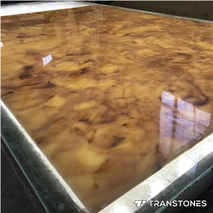 Brown Artificial Stone Translucent Onyx Alabaster