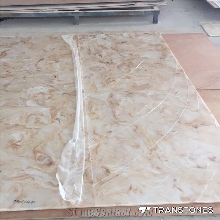 Brown Faux Onyx Alabaster Stone Walling Panel