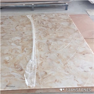 Brown Faux Onyx Alabaster Stone Walling Panel