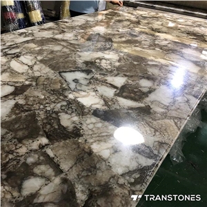 China Crystal Marble Faux Stone Backlit Resin Slab