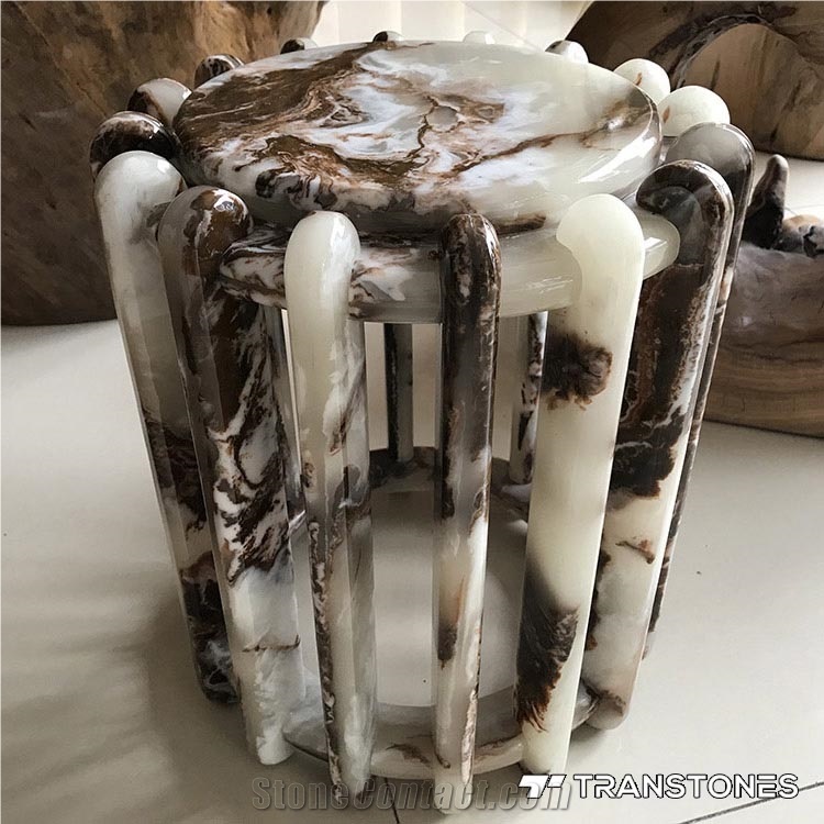 Customized Size /Carved Chair / Faux Alabaster Stone