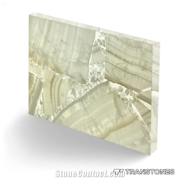 Faux Polished Onyx Alabaster Sheet for Bar Counter