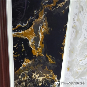 Man-Made Black Stone for Fireplace Building Decors