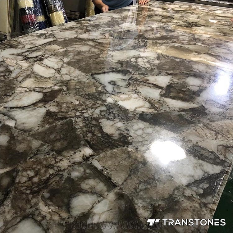Natural Crystallized Onyx Stone Slices Slab