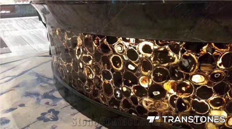 Natural Translucent Agate Slab for Wall Decor
